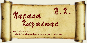 Nataša Kuzminac vizit kartica